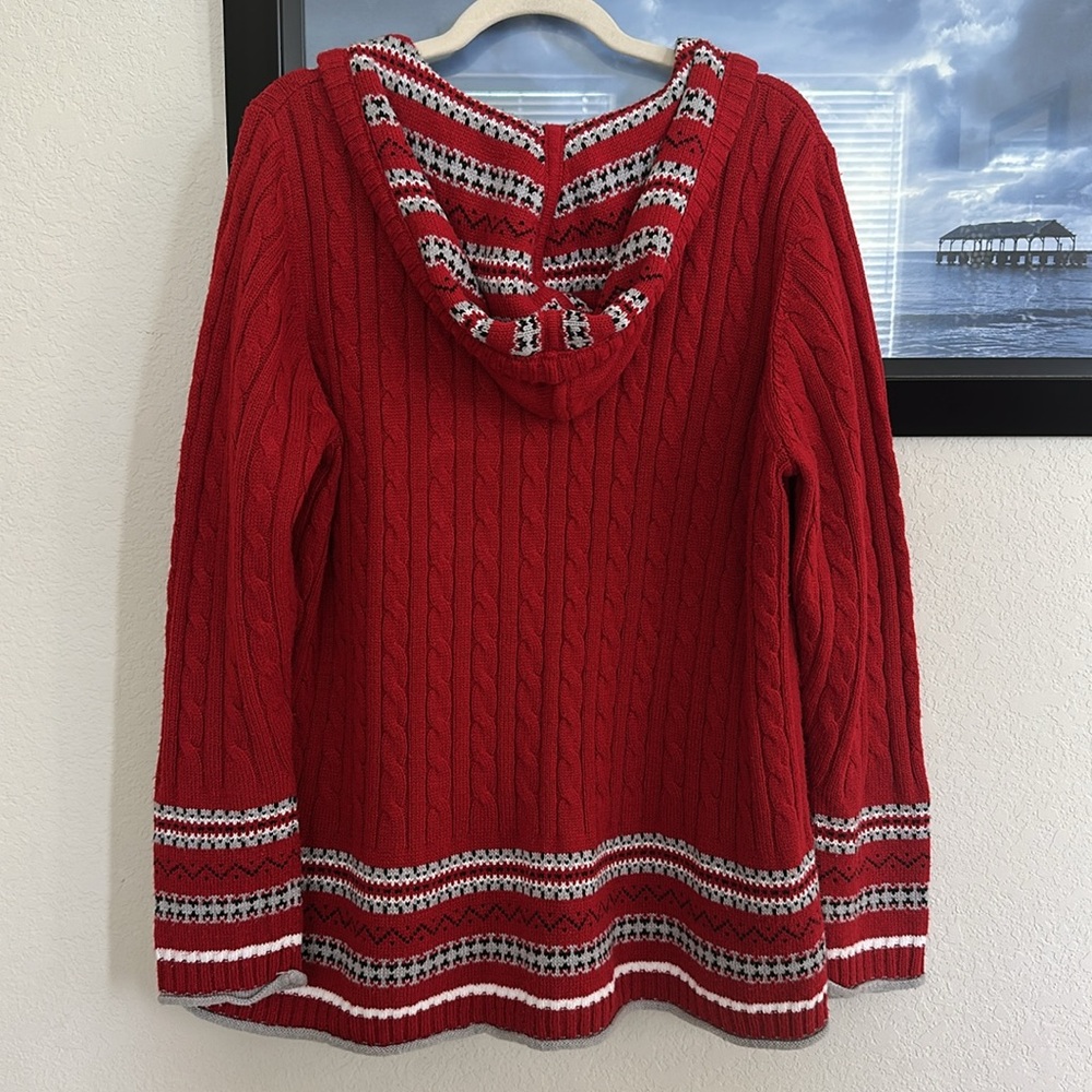 Lane Bryant-Venezia Vintage Fair Isle Red V-Neck Sweater